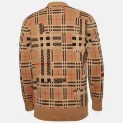 Burberry Brown Checks Cashmere Knit Cardigan S