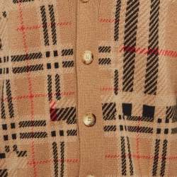 Burberry Brown Checks Cashmere Knit Cardigan S