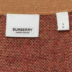 Burberry Brown Checks Cashmere Knit Cardigan S