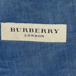 Burberry Blue Linen & Wool Tailored Blazer XL