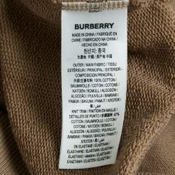Pre Owned Burberry Beige Logo Print Cotton Ansdell Hoodie S