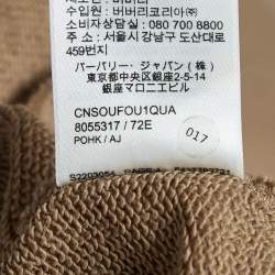 Pre Owned Burberry Beige Logo Print Cotton Ansdell Hoodie S