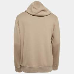 Pre Owned Burberry Beige Logo Print Cotton Ansdell Hoodie S