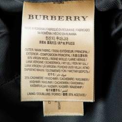 Pre Owned Burberry Navy Blue Wool and Cashmere Double Breasted Coat S