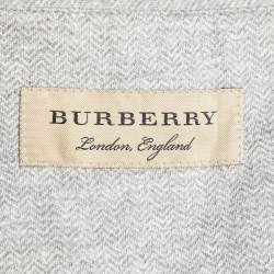 Burberry Grey Herringbone Cotton Suit M
