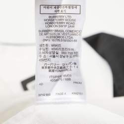 Burberry White Monkey Print Cotton and Jersey Iconic Striped Shirt L