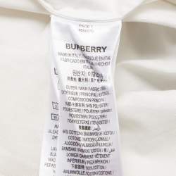 Burberry White Monkey Print Cotton and Jersey Iconic Striped Shirt L