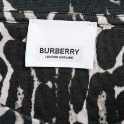 Pre Owned Burberry Black Leopard Print Cotton Jersey Oversized T-Shirt S