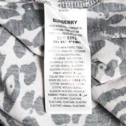 Pre Owned Burberry Black Leopard Print Cotton Jersey Oversized T-Shirt S