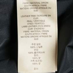 Burberry Navy Blue Synthetic Leather Trim Hooded Jacket XXL