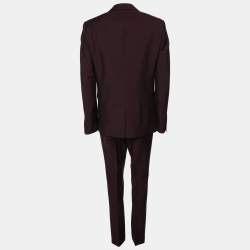 Burberry Burgundy Wool Blend Suit M