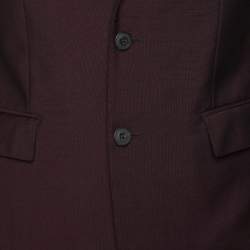 Burberry Burgundy Wool Blend Suit M