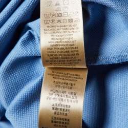 Burberry Blue Cotton Contrast Trim Polo T-Shirt XXL 