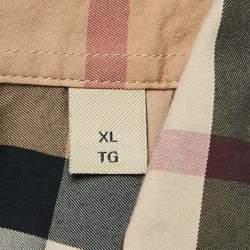 Burberry Beige Nova Checks Cotton Blend Long Sleeve Shirt XL