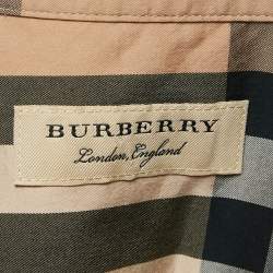 Burberry Beige Nova Checks Cotton Blend Long Sleeve Shirt XL