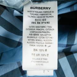 Pre Owned Burberry Blue Checked Cotton Long Sleeve Shirt XL