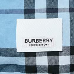 Pre Owned Burberry Blue Checked Cotton Long Sleeve Shirt XL