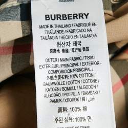 Burberry Beige Checked Cotton Long Sleeve Shirt XL