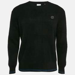 Burberry Black Monogram Motif Cashmere & Cotton Knit Sweater S