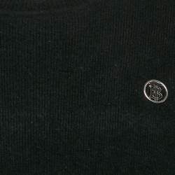 Burberry Black Monogram Motif Cashmere & Cotton Knit Sweater S