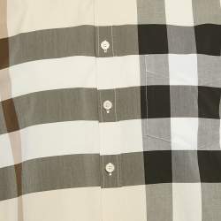 Pre Owned Burberry Beige Checks Cotton Long Sleeve Shirt XL
