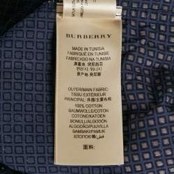 Pre Owned Burberry Navy Blue Printed Cotton Button Front Shirt XXL