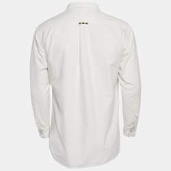 Burberry White Cotton Button Down Shirt L