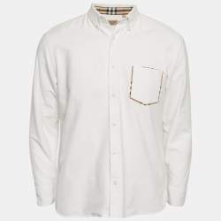 Burberry White Cotton Button Down Shirt L