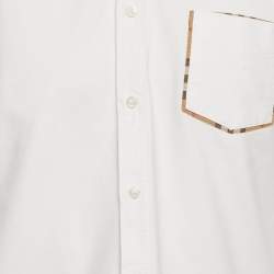 Burberry White Cotton Button Down Shirt L