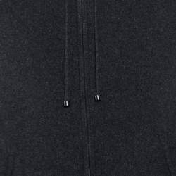 Pre Owned Burberry Charcoal Black Cashmere Knit Zip-Up Hooded Jacket M