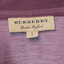 Pre Owned Burberry Purple Cotton Pique Polo T-Shirt S
