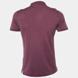 Pre Owned Burberry Purple Cotton Pique Polo T-Shirt S