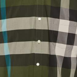 Burberry Green Nova Check Cotton Button Front Shirt XL