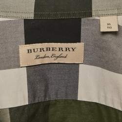 Burberry Green Nova Check Cotton Button Front Shirt XL