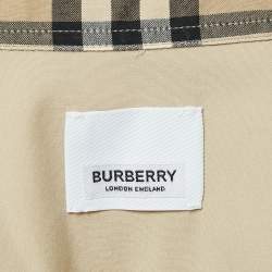 مملوكة مسبقًا Burberry Beige Stretch Poplin Long Sleeve Shirt XL