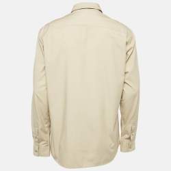 مملوكة مسبقًا Burberry Beige Stretch Poplin Long Sleeve Shirt XL