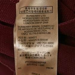 Burberry Dark Red Logo Embroidery Cotton Pique Polo T-Shirt XL