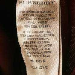 Burberry Dark Red Logo Embroidery Cotton Pique Polo T-Shirt XL