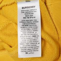 Burberry Yellow Logo Emboss Print Cotton Robson Hooded Sweatshirt L