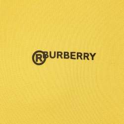 Burberry Yellow Logo Emboss Print Cotton Robson Hooded Sweatshirt L