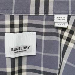 Pre Owned Burberry Blue Checks Cotton Long Sleeve Shirt XXXL