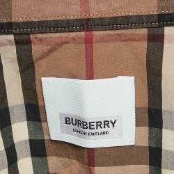 Pre Owned Burberry Beige Checks Cotton Long Sleeve Shirt XXXL