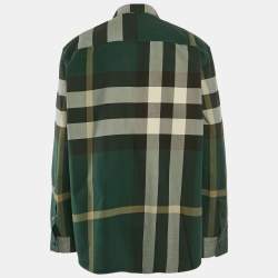 Burberry Green Nova Check Cotton Button Front Shirt XXXL