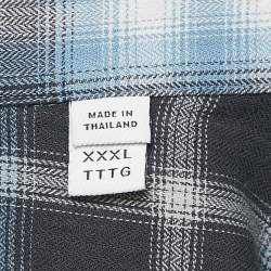 Burberry Blue Check Cotton Button-Down Shirt XXXL