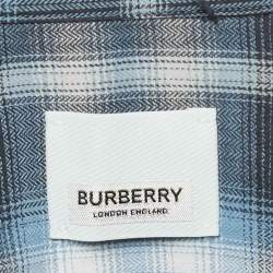 Burberry Blue Check Cotton Button-Down Shirt XXXL
