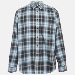 Burberry Blue Check Cotton Button-Down Shirt XXXL