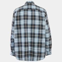 Burberry Blue Check Cotton Button-Down Shirt XXXL