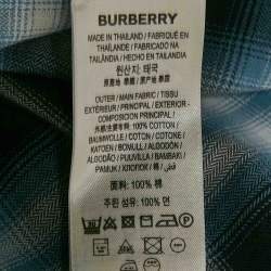 Burberry Blue Check Cotton Button-Down Shirt XXXL