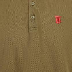 Burberry Olive Green Cotton Pique Polo T-Shirt L