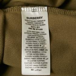 Burberry Olive Green Cotton Pique Polo T-Shirt L